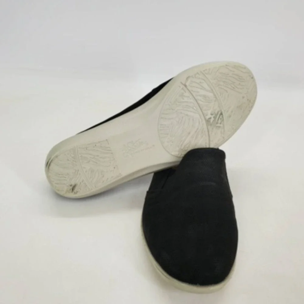 Lifestride Shoes Womens Loafer Flat Shoes Black Textured Slip On Round Toe 5